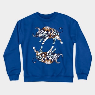 Paisley Oxen (Blue-Gray Palette) Crewneck Sweatshirt